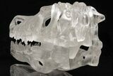 Carved Quartz Crystal Dinosaur Skull - Roar! #208840-5